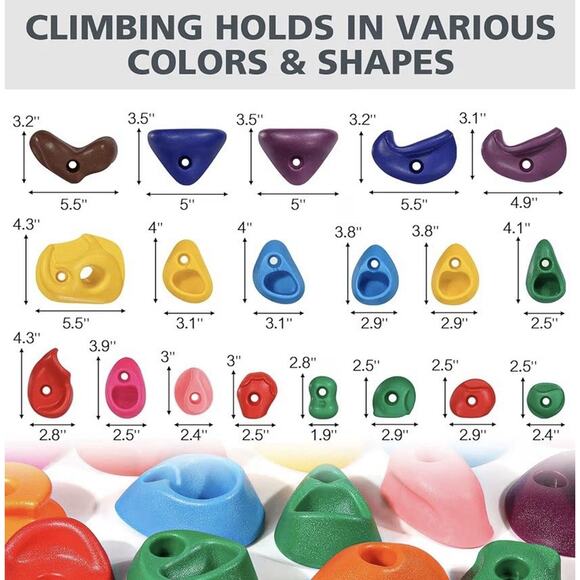 TOPNEW Pack Rock Climbing Holds Climbing Grips for Kids DIY Rock Stone Wall New - Picture 7 of 11